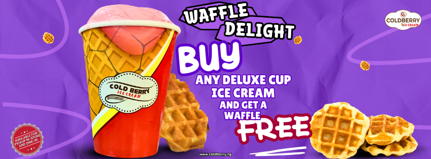 Buy ANY Deluxe Cup Ice Cream 🍦 and get a warm, crispy WAFFLE 🧇 absolutely FREE! Think about it… creamy Coldberry ice cream melting into a fresh golden waffle. That’s not just dessert; that’s main character energy. 🍦 Pull up with your bestie, make it a waffle date, and let the good vibes roll. ✌️ 👉 Order now at coldberry.ng or slide by any Coldberry store. Link in bio! #coldberry_ng #IceCreamLover #WaffleDelight #HotMeetsCold #FreeWaffle #DessertMood #IceCreamTherapy #SweetEscape #WaffleDate #icecream